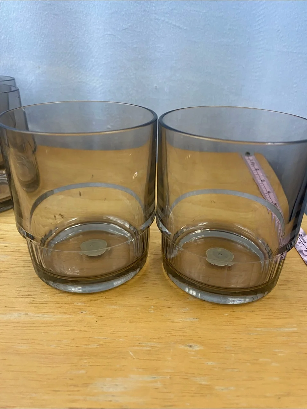Vintage Tupperware Preludio Set of 8 Smoky Gray Acrylic Stackable Tumblers